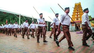 आरएसएस का पथ संचलन।