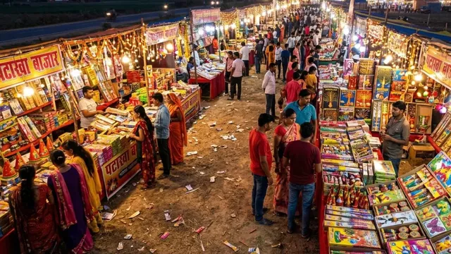 लखनऊ के दुबग्गा में सजा दीपावली पटाखों का बाजार, नए और पारंपरिक पटाखों की धूम, खरीदारी शुरू
