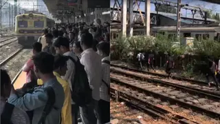 स्टेशन पर आग लगने से थमी मुंबई लोकल की रफ्तार।