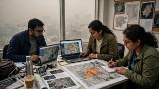 AI और सैटेलाइट से प्रदूषण स्रोतों की पहचान (एआई इमेज)