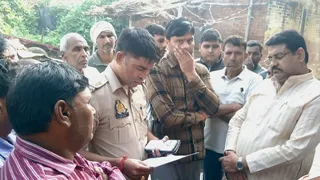 अंतिम संस्कार में गांव में भारी पुलिस बल रहा तैनात