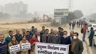 प्रदूषण नियंत्रण तक हरनंदीपुरम योजना पर लगे रोक ( एआई जेनरेटेड इमेज )