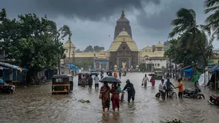 जगन्नाथ मंदिर मार्ग पर जलभराव (एआई जेनरेटेड तस्वीर )
