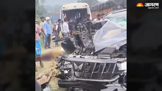 एक्सयूवी और हाइवा की भीषण टक्कर में छह घायल।