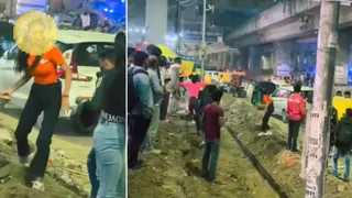 सिकंदरपुर मेट्रो स्टेशन के पास लड़के और लड़कियों के दो गुटों में पत्थरबाजी का मामला सामने आया है। वीडियो ग्रैब