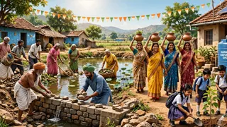 जल संरक्षण की अनूठी पहल। (यह तस्वीर एआई द्वारा बनाई गई है)