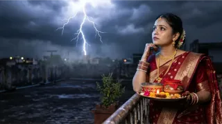 मौसम विभाग ने जारी किया है येलो अलर्ट। फोटो: एआई जनरेटेड