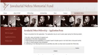 Jawaharlal Nehru Fellowships 2026