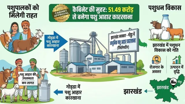 झारखंड में पशुपालकों को मिलेगी राहत, गोड्डा में 51.49 करोड़ से बनेगा पशु आहार कारखाना, कैबिनेट की मुहर
