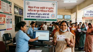 आभा आईडी और डिजिटल स्वास्थ्य सेवाओं की जानकारी लेते मरीज। प्रतीकात्मक तस्वीर