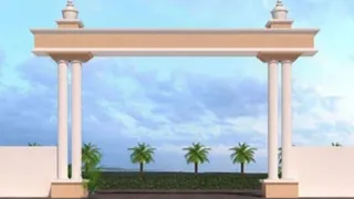 डीपीआर में प्रस्तावित मंदिर का भव्य प्रवेश द्वार। सौजन्य : अभियंता