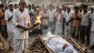 एक बेटे का शव पहुंचा, दूसरे का पुतला जलाकर पिता ने किया अंतिम संस्कार (AI Generated Image)
