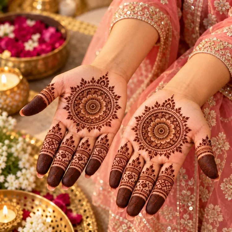 Simple Mehndi Designs for Karwa Chauth