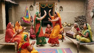 बच्चे के जन्म की खुशी पर किया जाता है बिहार का ये लोक नृत्य (AI Generated Image)