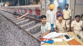 मधुबनी में पुलिस की गिरफ्त में आरोपित।