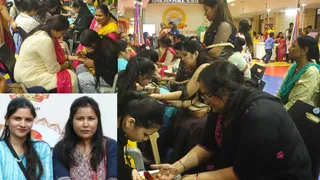 गाजियाबाद के अर्वाचीन पब्लिक स्कूल में 'मेहंदी उत्सव' की तस्वीरें।