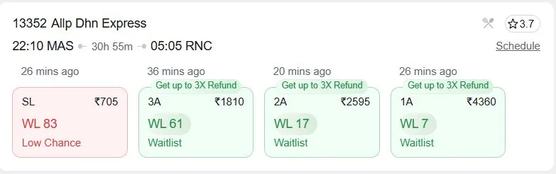 chennai to ranchi train