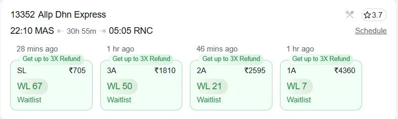 chennai to ranchi train
