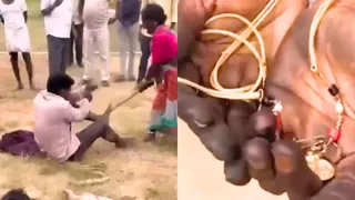 झपटमारों को पीटती महिला। (सोशल मीडिया)