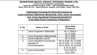 RVUNL junior engineer Exam Date 2026: यहां पढ़ें पूरी खबर।