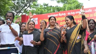 तमिलनाडु सरकार के खिलाफ DMK का विरोध प्रदर्शन (तस्वीर-सोशल मीडिया)