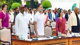 नई दिल्ली में मॉक पार्लियामेंट में शामिल झारखंड के मुख्यमंत्री हेमंत सोरेन। (फोटो साैजन्य)
