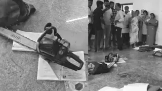 आंध्र प्रदेश में लकड़ी काटने वाली आरी से छात्रों पर हमला।