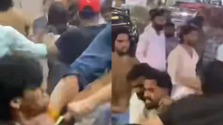 जयपुर में बाइक-कार की टक्कर के बाद बवाल। (सोशल मीडिया)