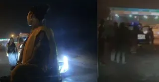 कानपुर -हमीरपुर रोड पर हंगामा करते किन्नर। वीडियो ग्रैब