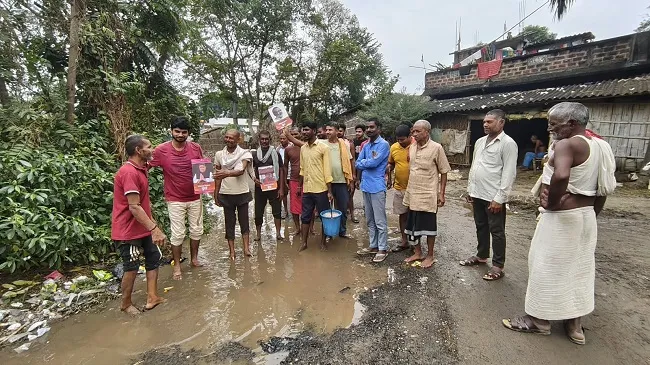 Villagers protest