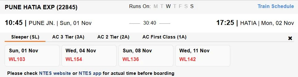 pune to ranchi train