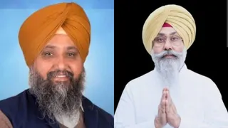 मौजूदा विधायक सरवन सिंह धुन और विधायक हरमीत संधू।