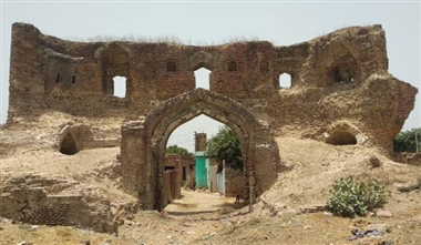 Syed Firoz Shah Fort repair work, two dozen laborers working in the ...