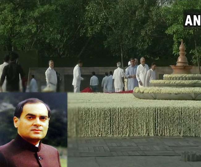 former Prime Minister Rajiv Gandhi 27th death anniversary congress leaders pay homage at Vir Bhumi