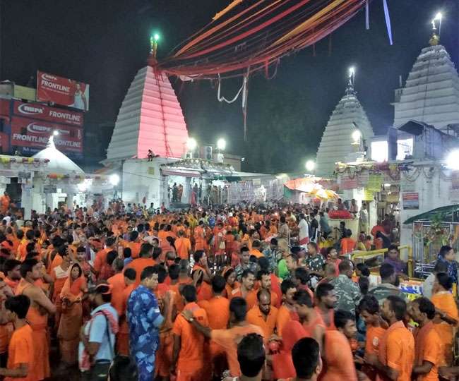 Shravani Mela 2019 8 दिनों में 9 लाख कांवरिया पहुंचे बाबाधाम श्रद्धालुओं को  लुभा रही देवनगरी - Over 9 Lakh Kawariya Reached Deoghar for Worship in  Shravani Mela 2019