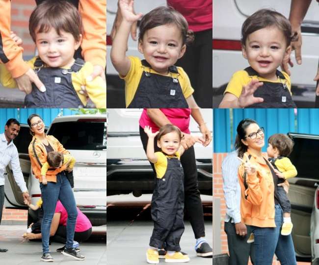 Sunny Leone हुईं परेशान बेटों ने गिरते पड़ते कैमरो की तरफ लगाई दौड़