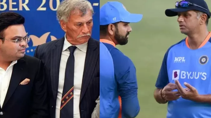 BCCI Senior Team India Review Meeting, Rohit Sharma Rahul Dravid Photo(Design_)