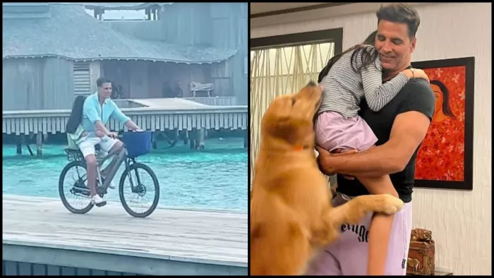 बेटी नितारा के साथ साइकिल का लुत्फ उठाते दिखे अक्षय कुमार। फोटो क्रेडिट- इंस्टाग्राम