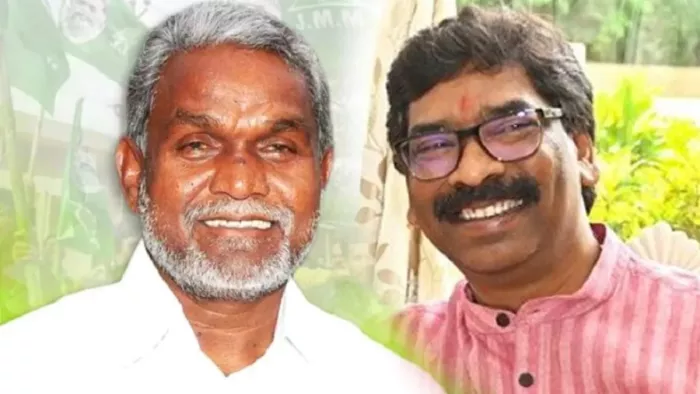 झारखंड के भावी सीएम चंपई सोरेन और पूर्व सीएम हेमंत सोरेन (जागरण)