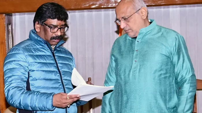 ईडी के हाथों गिरफ्तार होने वाले पहले सीएम हैं हेमंत सोरेन। (फोटो- एएनआई)