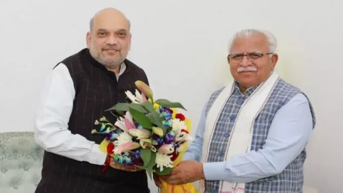 मिशन 10 की रणनीति पर मुहर लगवाने शाह दरबार पहुंचे मनोहर लाल
