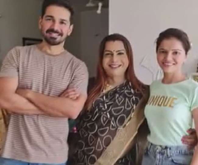 अभिनेत्री रुबीना दिलैक, अभिनव शुक्ला और किन्नर गुरुमां अन्नूजी, Instagram : rubinadilaik