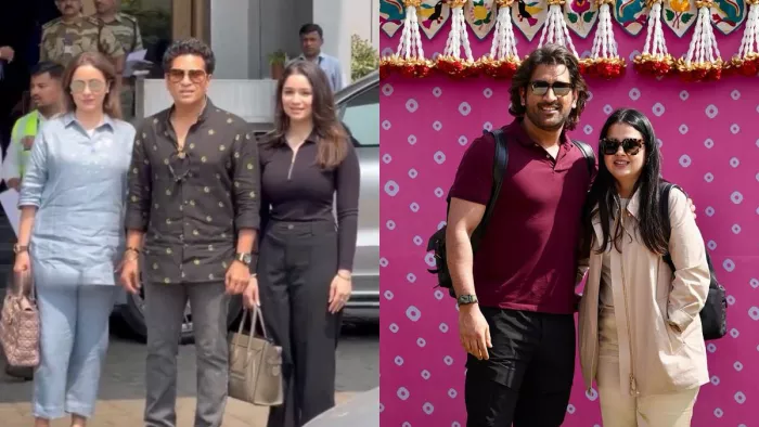 सचिन और एमएस धोनी परिवार सहित पहुंचे जामनगर।