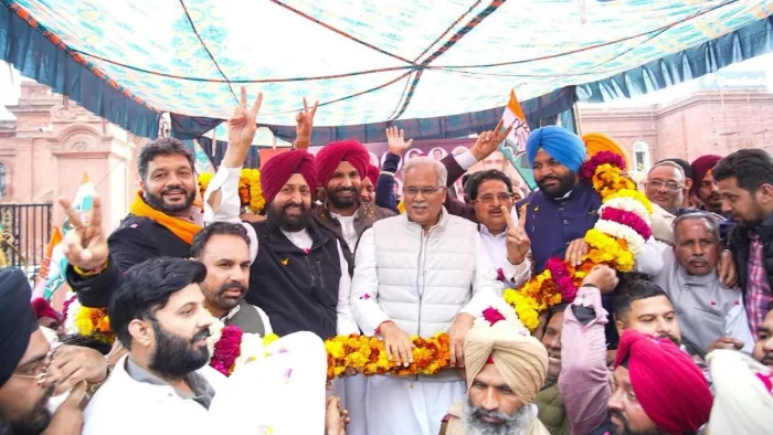 नई जिम्मेदारी मिलने के बाद पहली बार अमृतसर पहुंचे भूपेश बघेल। फोटो- सोशल मीडिया