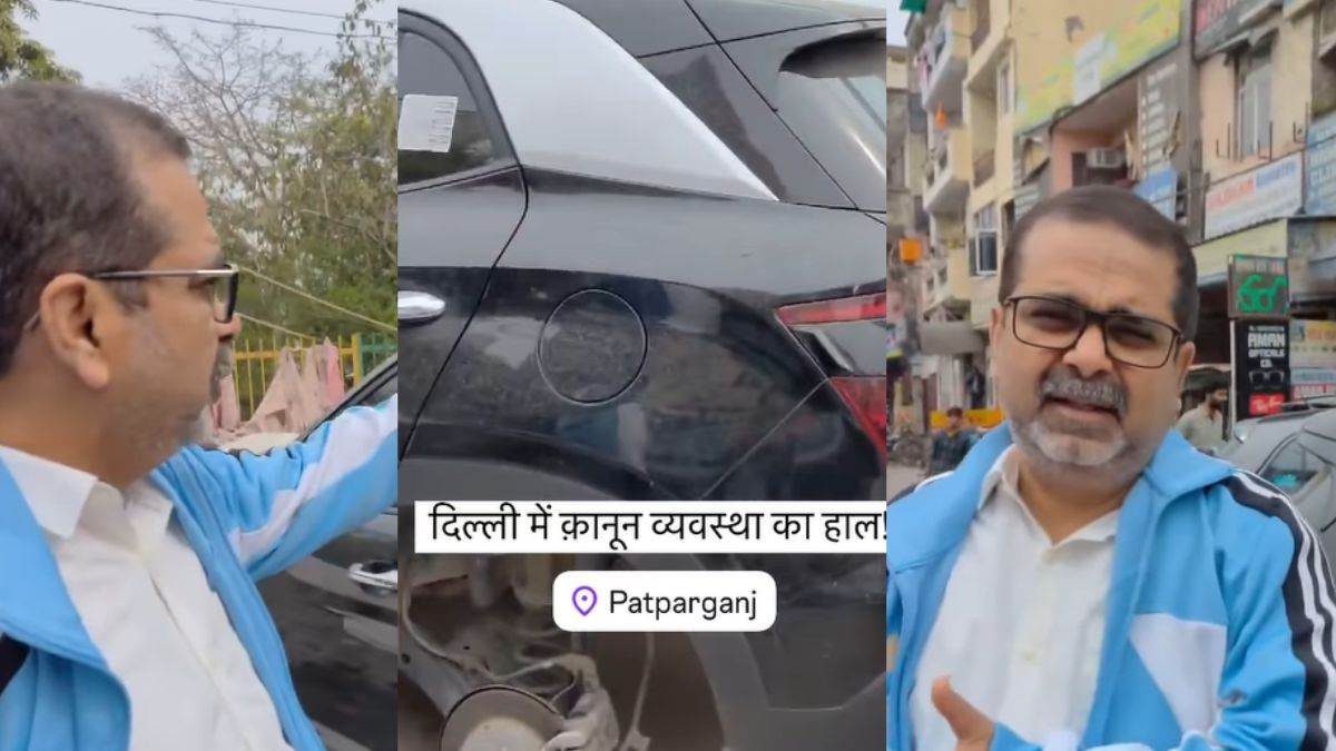 ncr all four wheels of avadh ojha car were stolen in broad daylight he narrated his ordeal see video