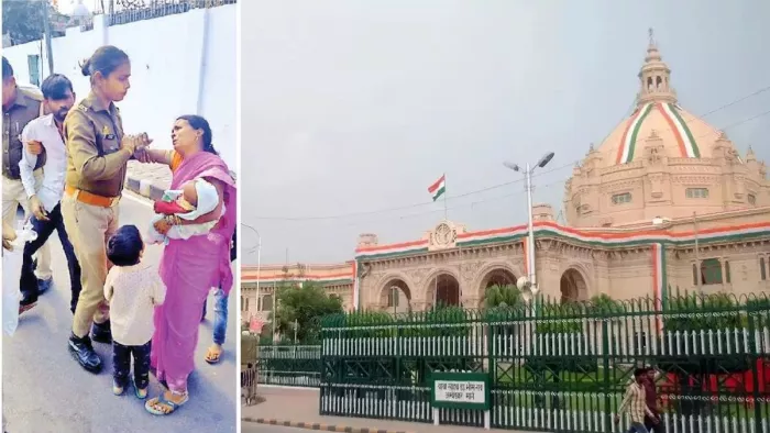 विधानभवन के आगे आग लगाने जा रहा था परिवार।