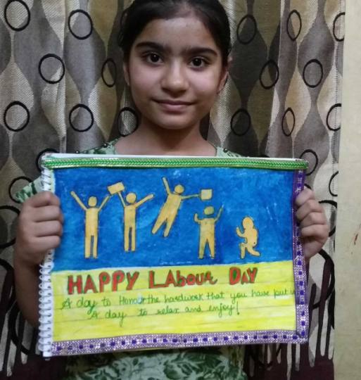 दयानंद स्कूल के विद्यार्थियों ने श्रमिक दिवस मनाया