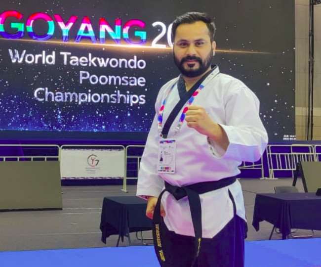 atul returns as international referee at the prestigious goyang world taekwondo poomsei championship