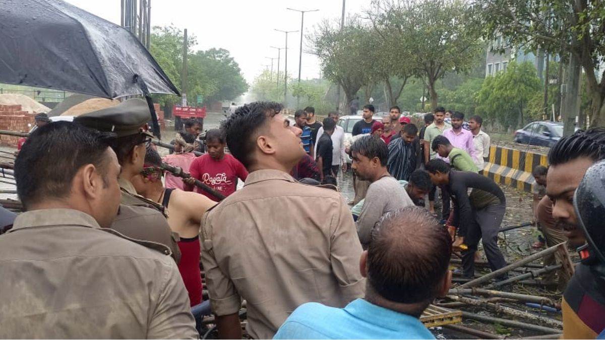 ncr two people injured as shuttering of under construction building collapses in noida