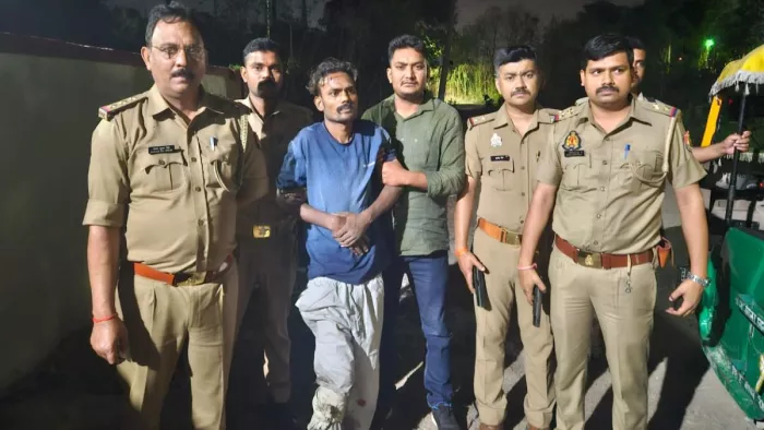 कैंट पुलिस की गिरफ्त में मुठभेड़ में गोली लगने से घायल हुआ बदमाश।सौ. इंटरनेट मीडिया